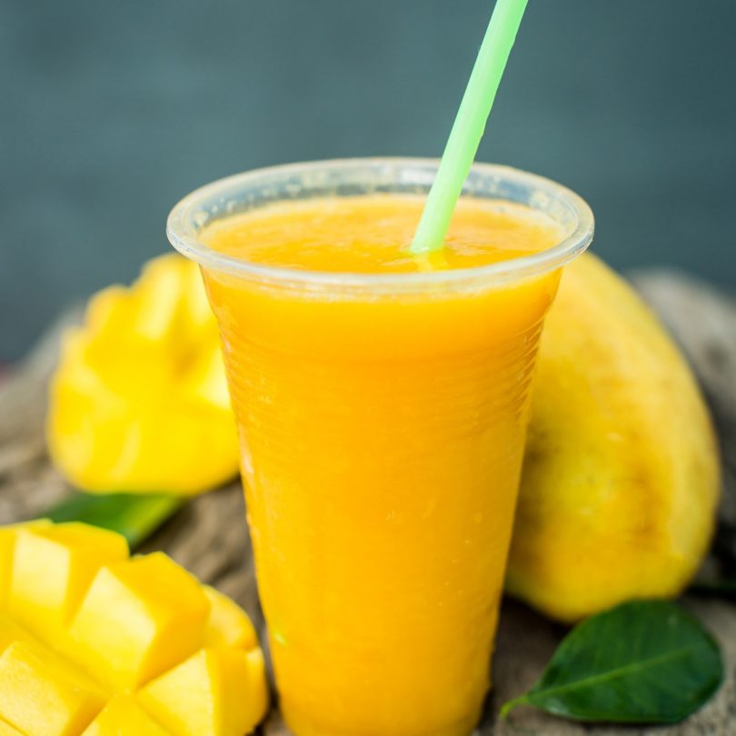 Mango shake. Fresh tropical fruit smoothies